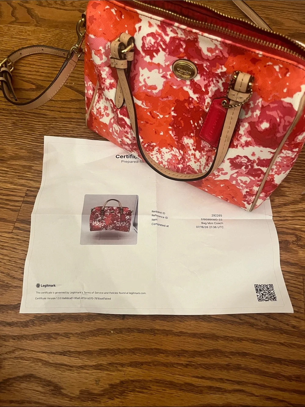 Coach Peyton Floral Mini Bennett Satchel COA
